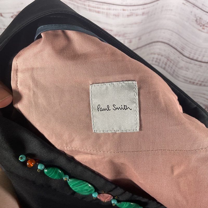 Paul Smith Black Wool/Mohair Blend Colorful Beaded Waist Pants - Size 6 US