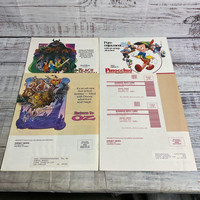 Lot Of 4 Vintage 1985 Disney News Magazine Theme Park Collectibles