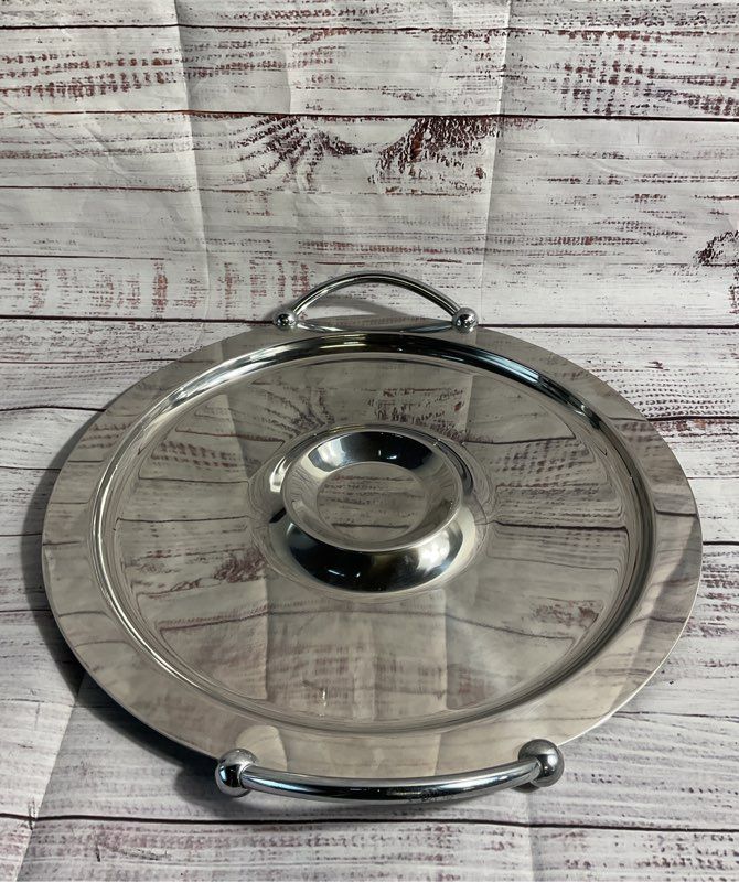 Towle Tray Lauffer Collection Italy Stainless 18/10 Chip And Dip 13.75"