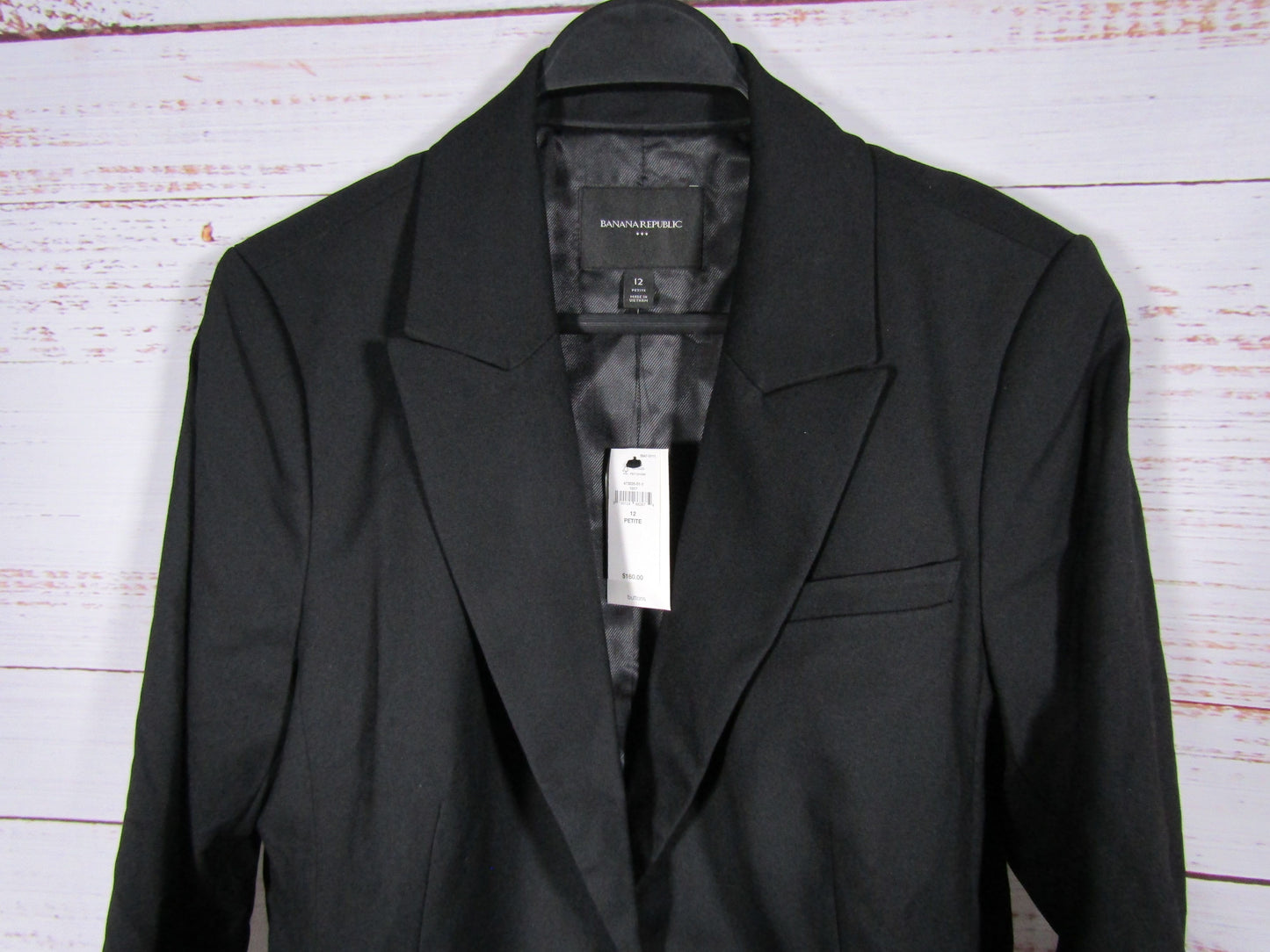 Banana Republic Women's Black Blazer Jacket Size 12 Petite