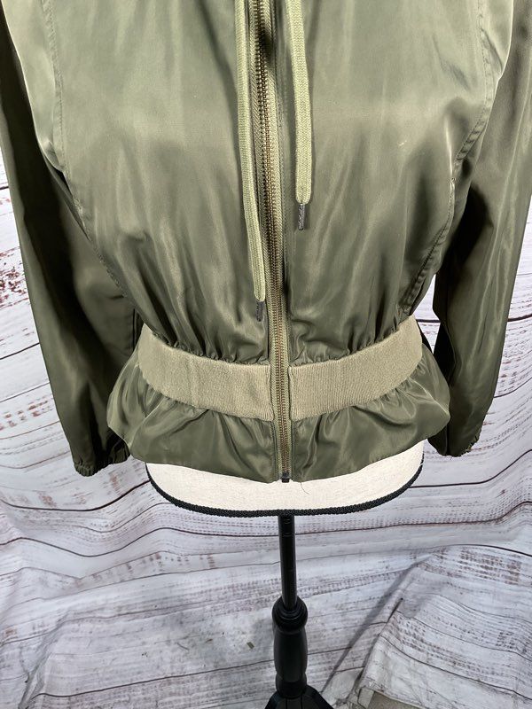 FRAME Women's Cropped Zip-Front Cinched Lightweight Jacket Size XS