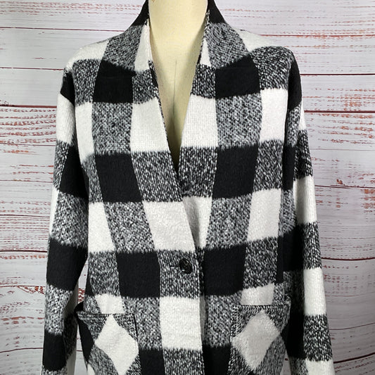 NWT SANCTUARY Women's Black/White Plaid One Button Jacket- SZ S