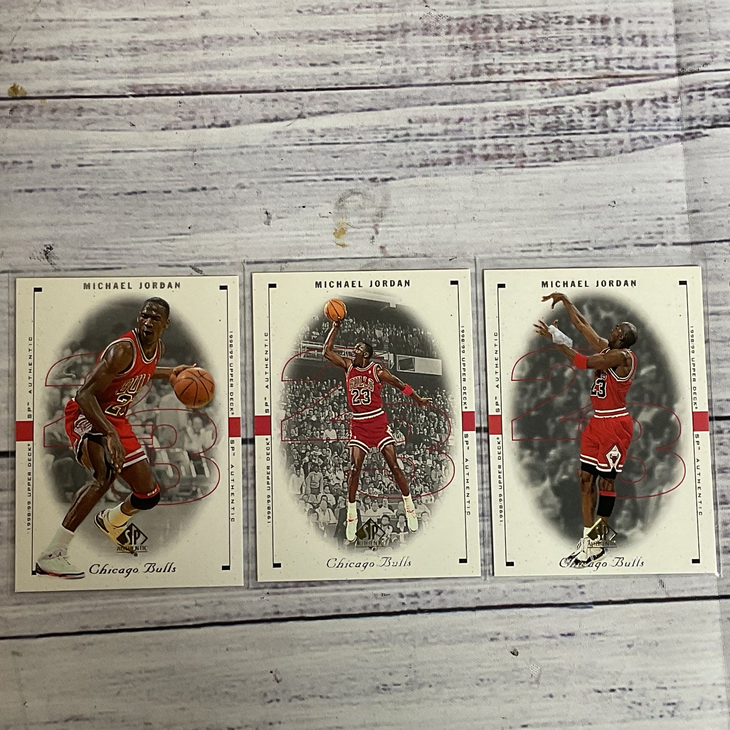 1999 Upper Deck SP Authentic MICHAEL JORDAN Basketball #'s 1,2,9 Cards