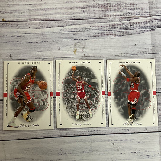 1999 Upper Deck SP Authentic MICHAEL JORDAN Basketball #'s 1,2,9 Cards
