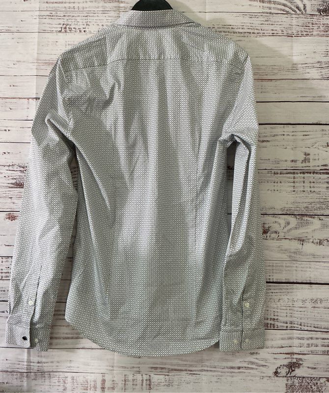 NWT Men's IKKS White Slim Fit Stretch Shirt Size S Retail $135