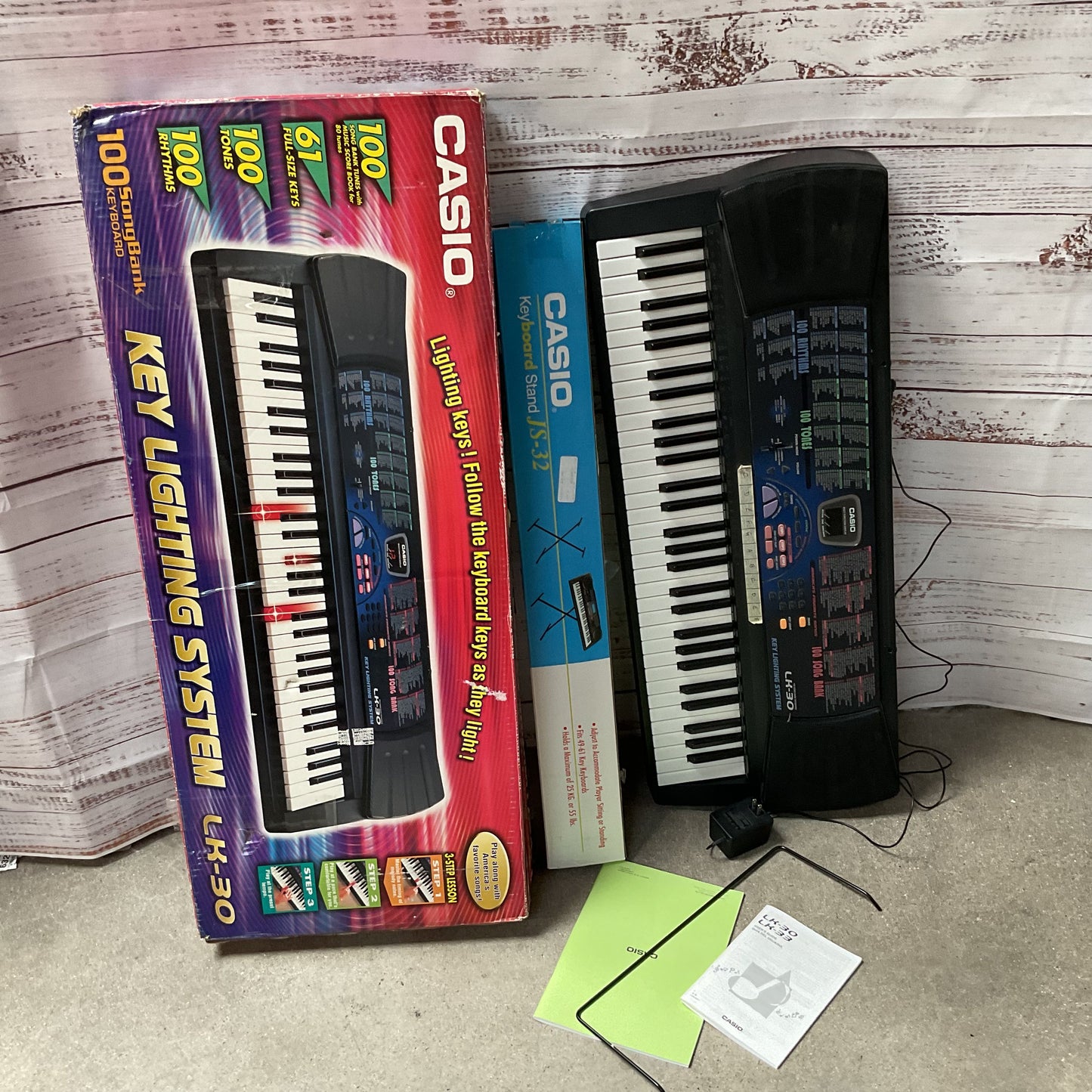 CASIO LK30 Lk 30 100 Song Bank Key Lighting Electric Keyboard with Stand