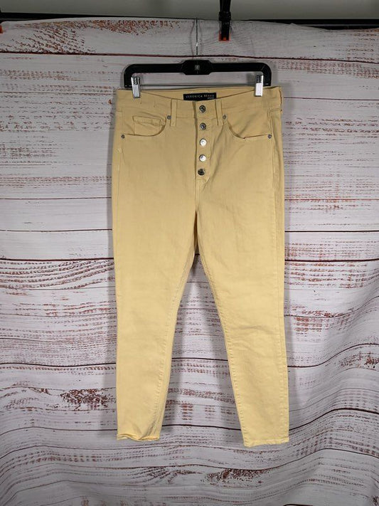 Veronica Beard Maera High-Rise Skinny Jeans Mustard Yellow Size 31