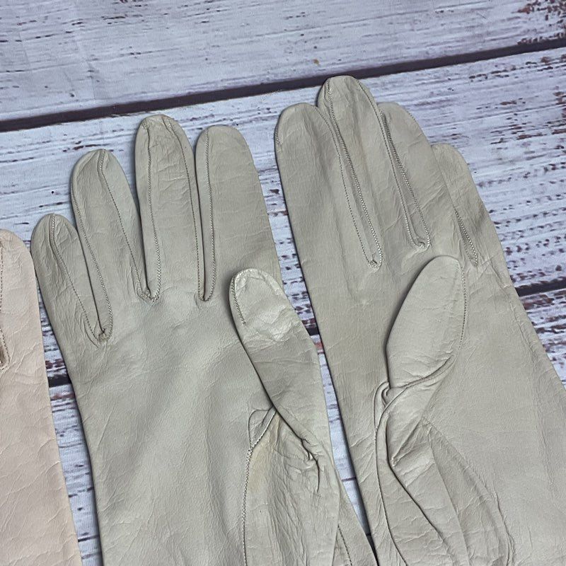 Mixed Lot of 3 Pairs of Vintage Kidskin Mid-Arm Gloves Women's Size Small