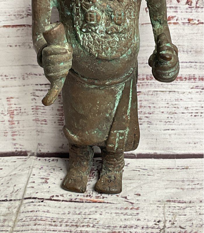 Vintage African Benin Nigerian Style 11" Sculptural Figurine Bronzed