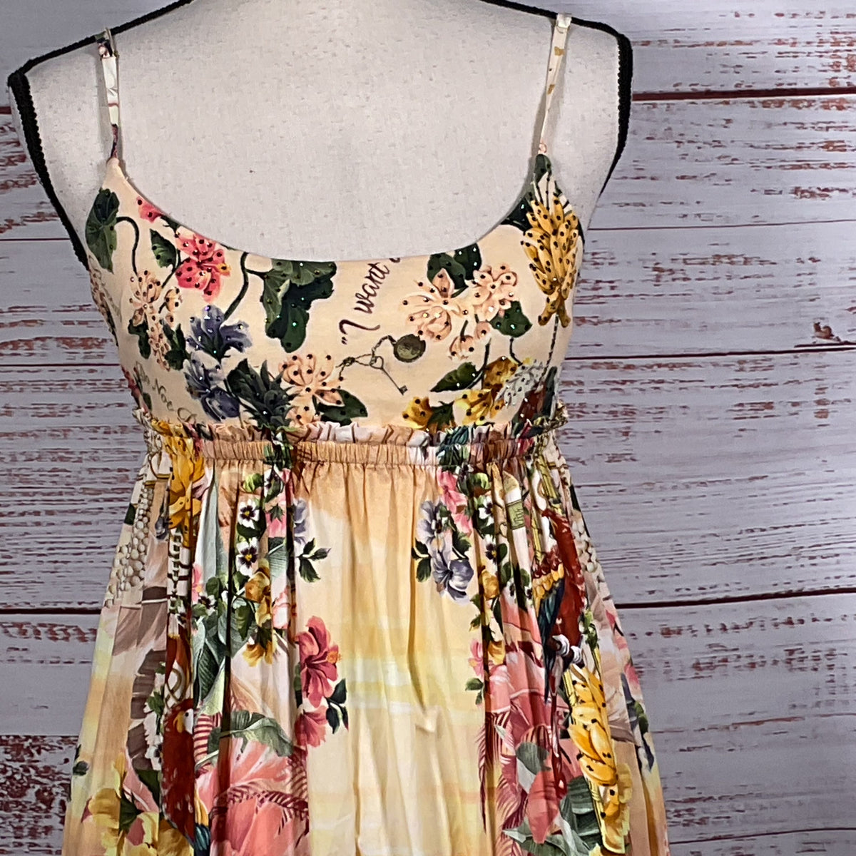 NWT CAMILLA White Lotus Jersey Bodice Dress- SZ S (RETAIL $750)