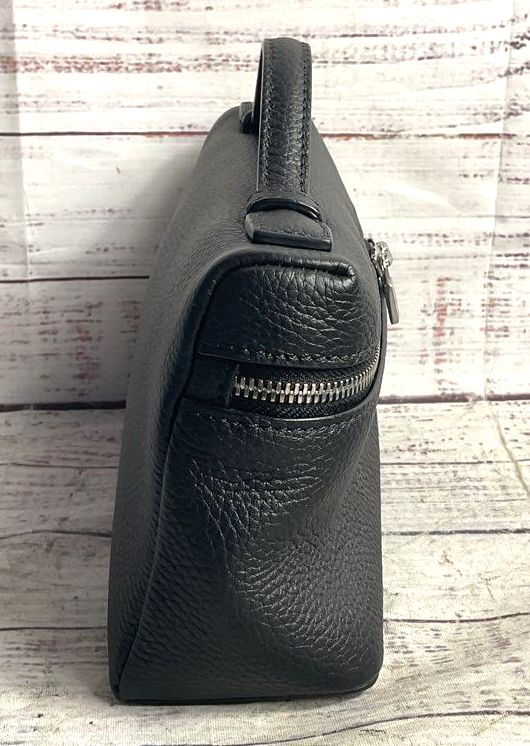Loro Piana Leather Extra Pocket 19 Top Handle Bag Black Antique Silver