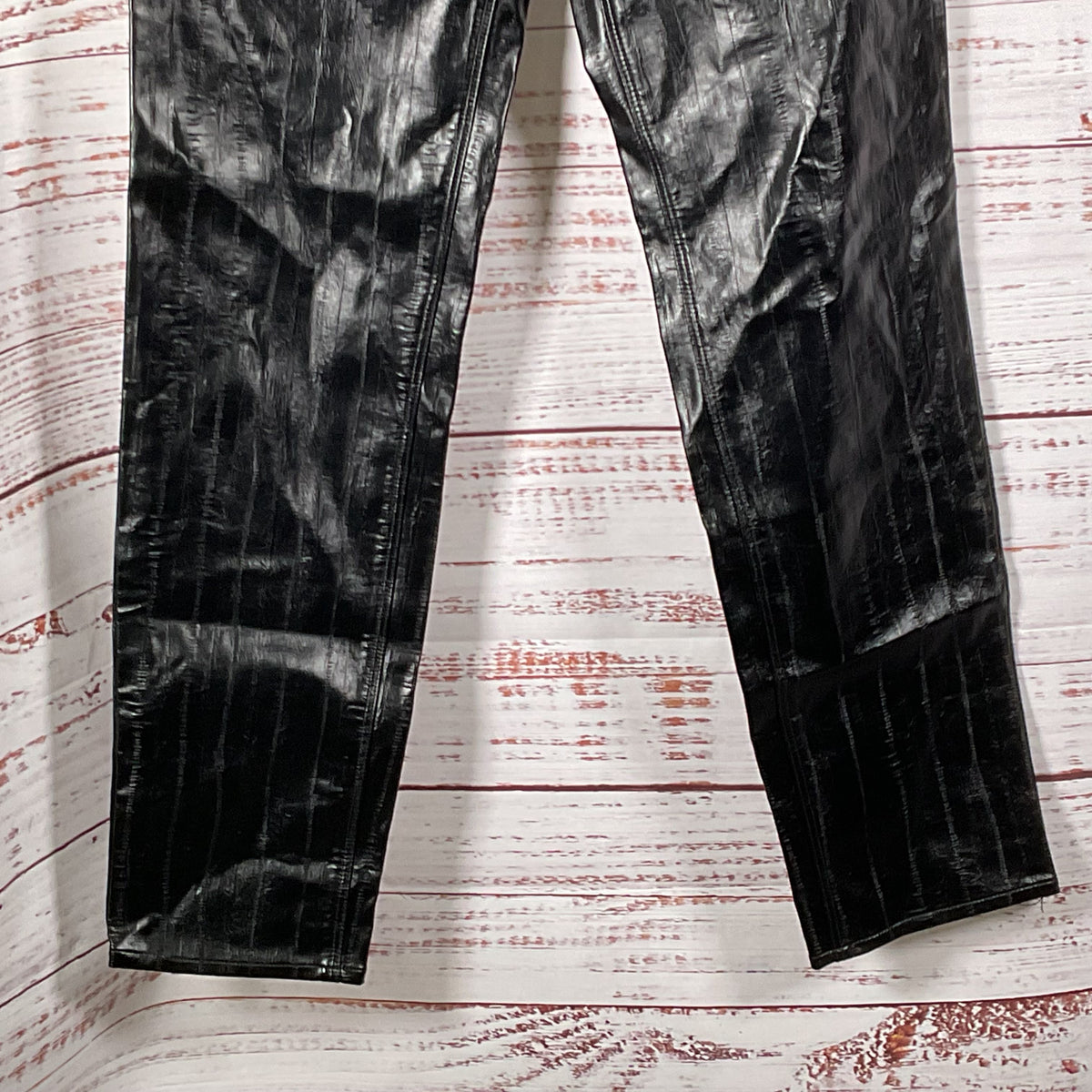 GOOD AMERICAN Women's Black Faux Textured Leather Pants- SZ 8/29