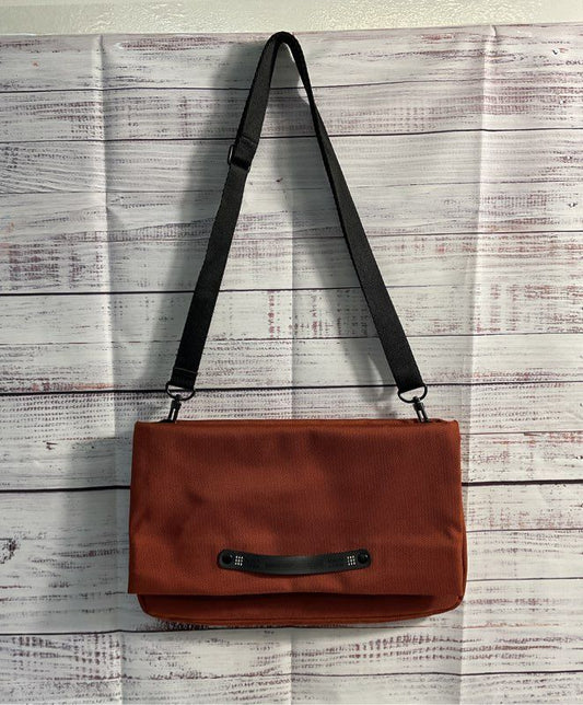 Alifedesign Women's Orange Nylon Convertible Crossbody Bag