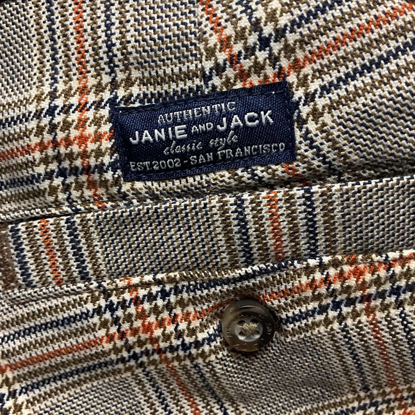 Janie and Jack Plaid Houndstooth Sartorial Jogger Pants - Kids Size 8 New