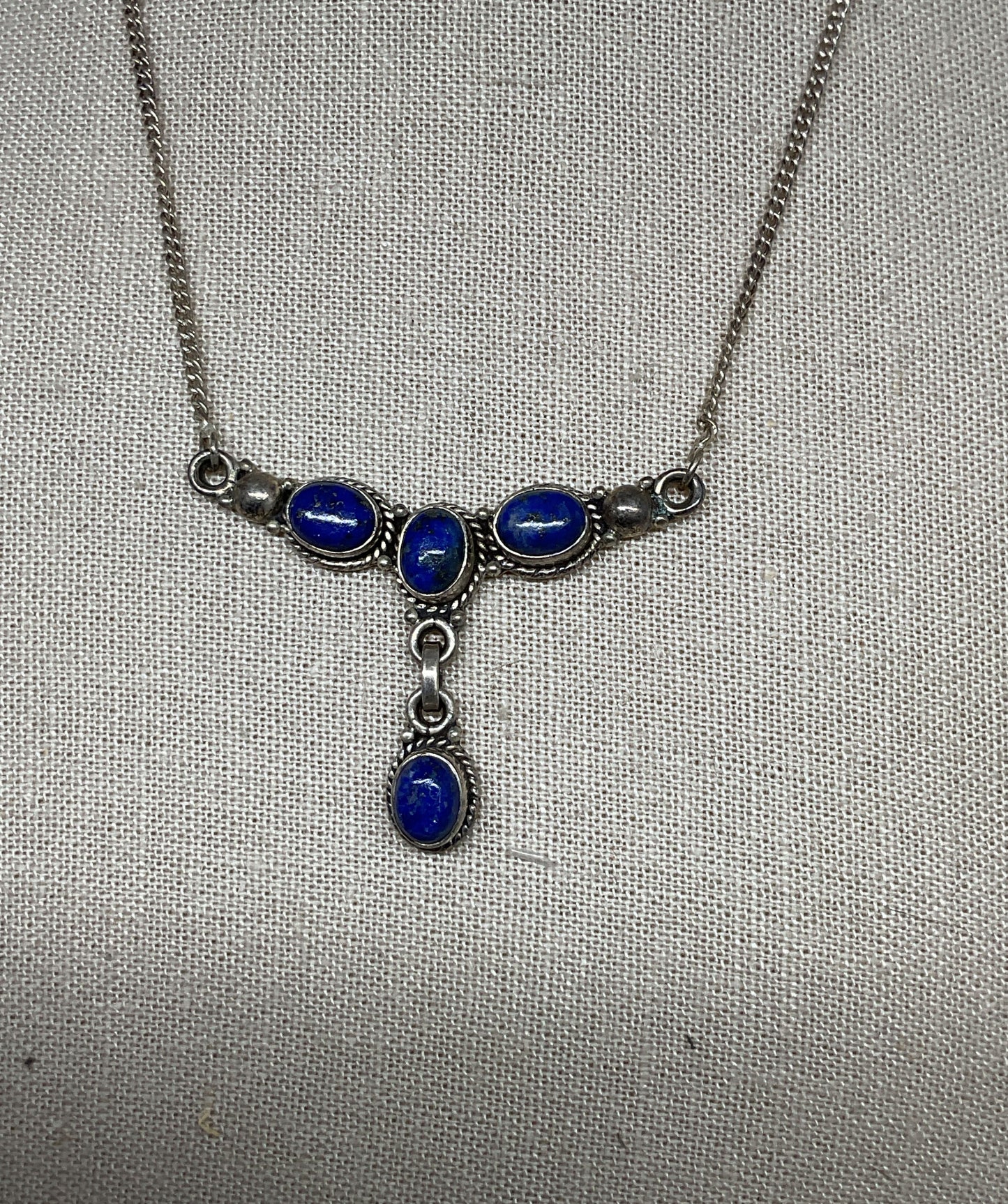 Unbranded Sterling Silver Vintage Necklace Blue Lapis