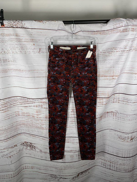 Anthropologie Pilcro and the Letterpress High Rise Skinny Corduroy Floral Pants