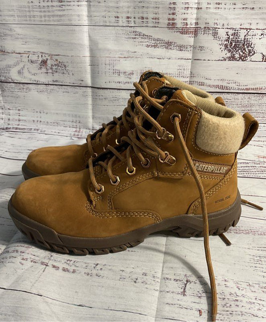 Caterpillar Women Tess Steel Toe Leather Work Boots Size 6.5
