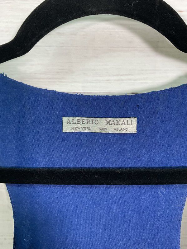 Alberto Makali Women's Blue Metallic Patten Short Dress