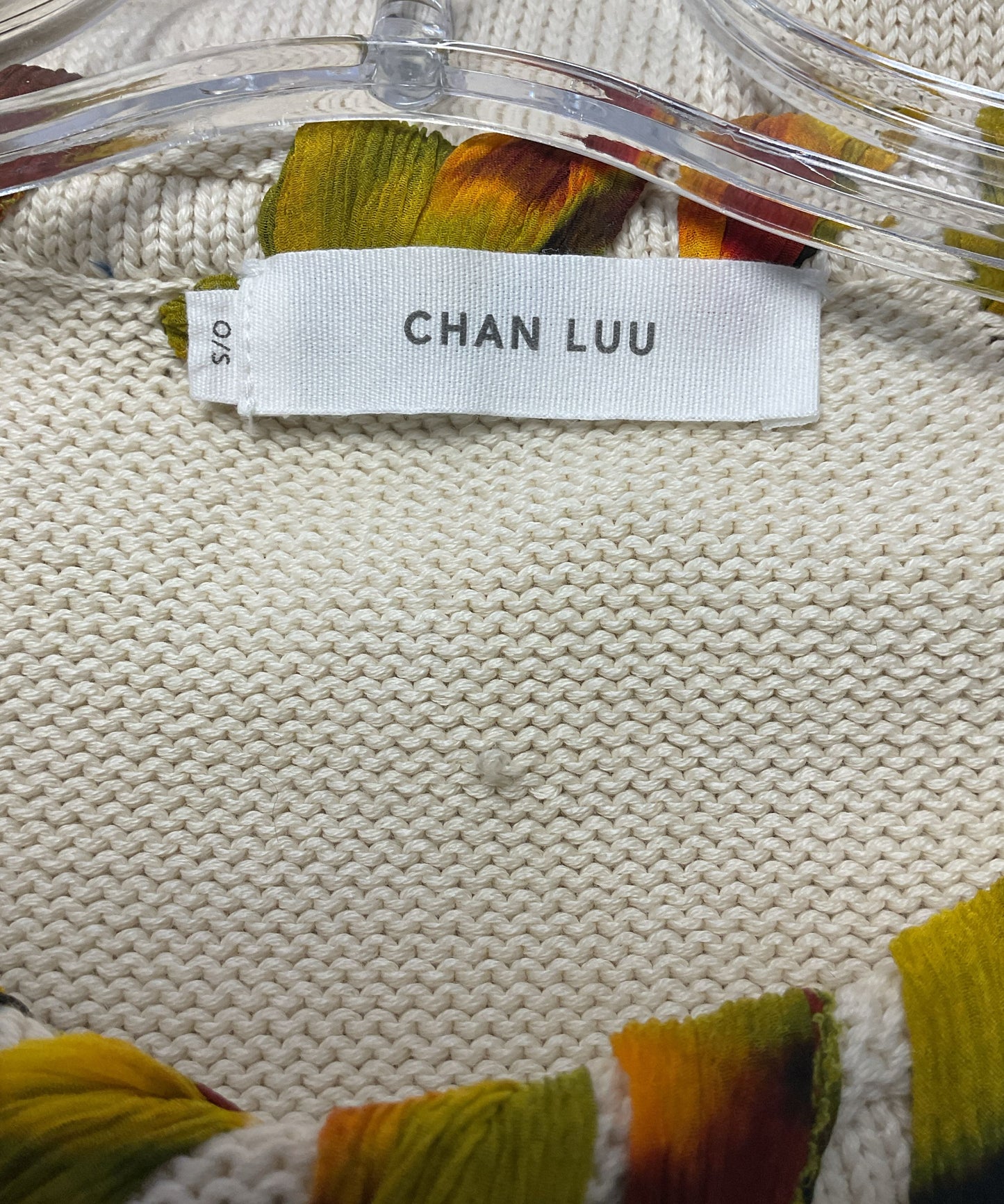Chan Luu Whipstitch Eggshell White Knit Sweater O/S
