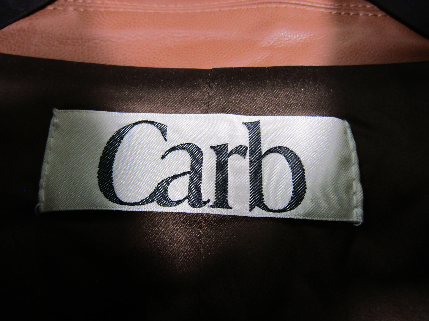 Carb Women's Brown Faux Leather Full Zip Jacket Size XL