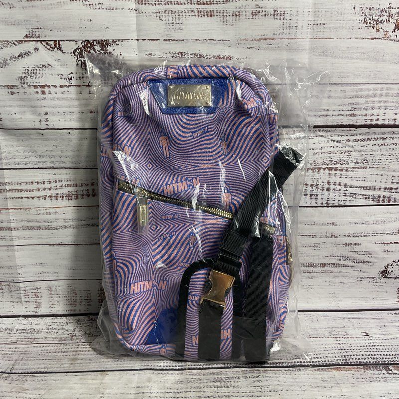 Hitman Money Counter Blue/Pink Ripple Crossbody Sling Bag SEALED