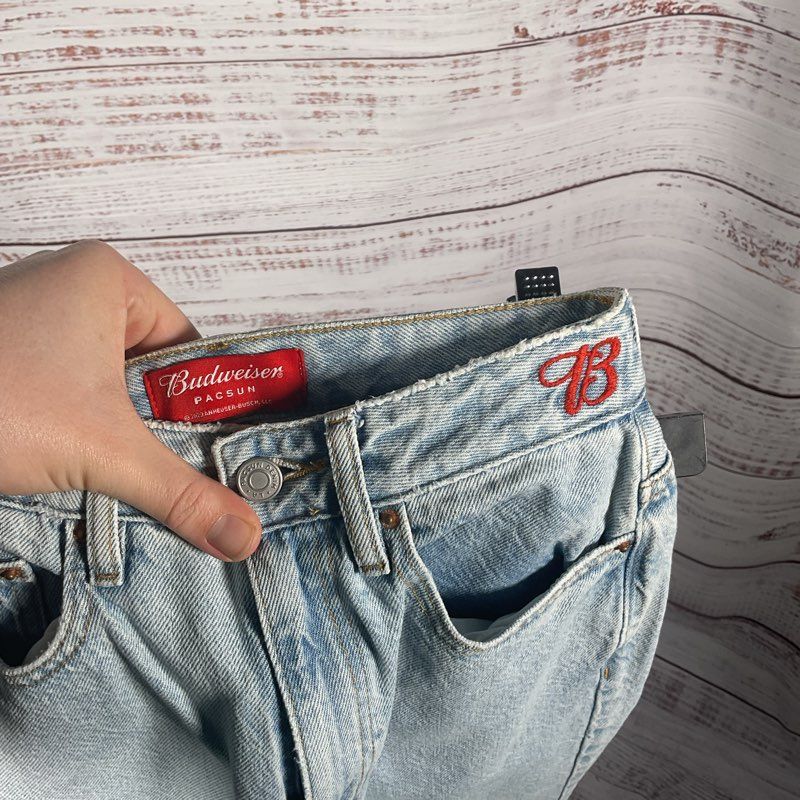 Pacsun X Budweiser Embroidered Distressed Retro 90s Boyfriend Jeans - Size 24