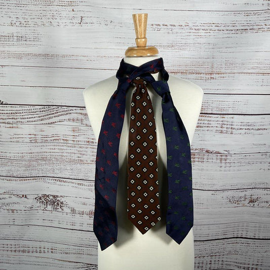 Lot of 3 Etro Patterned Silk Ties - Size 57 in.