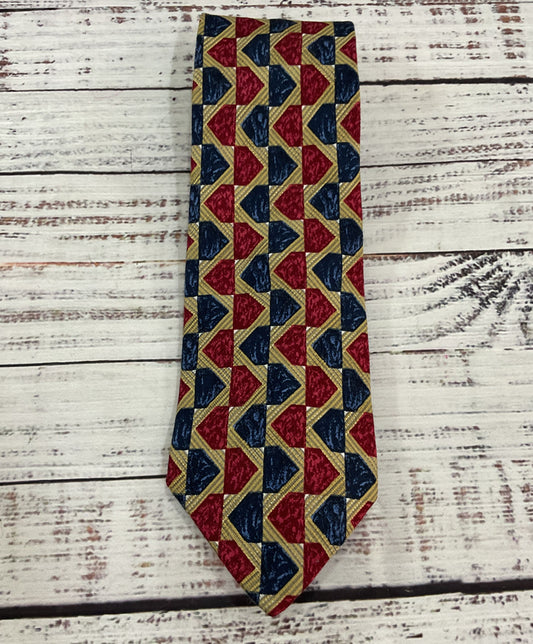 Vintage Ermenegildo Zegna Men's Multi-Color Geometric Pattern Tie Made in Italy