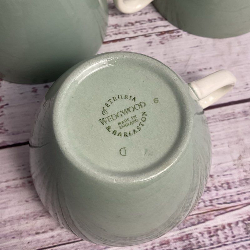 Wedgwood Etruria Barlaston 6 Pc. Wintergreen Ceramic Tea Cup Set
