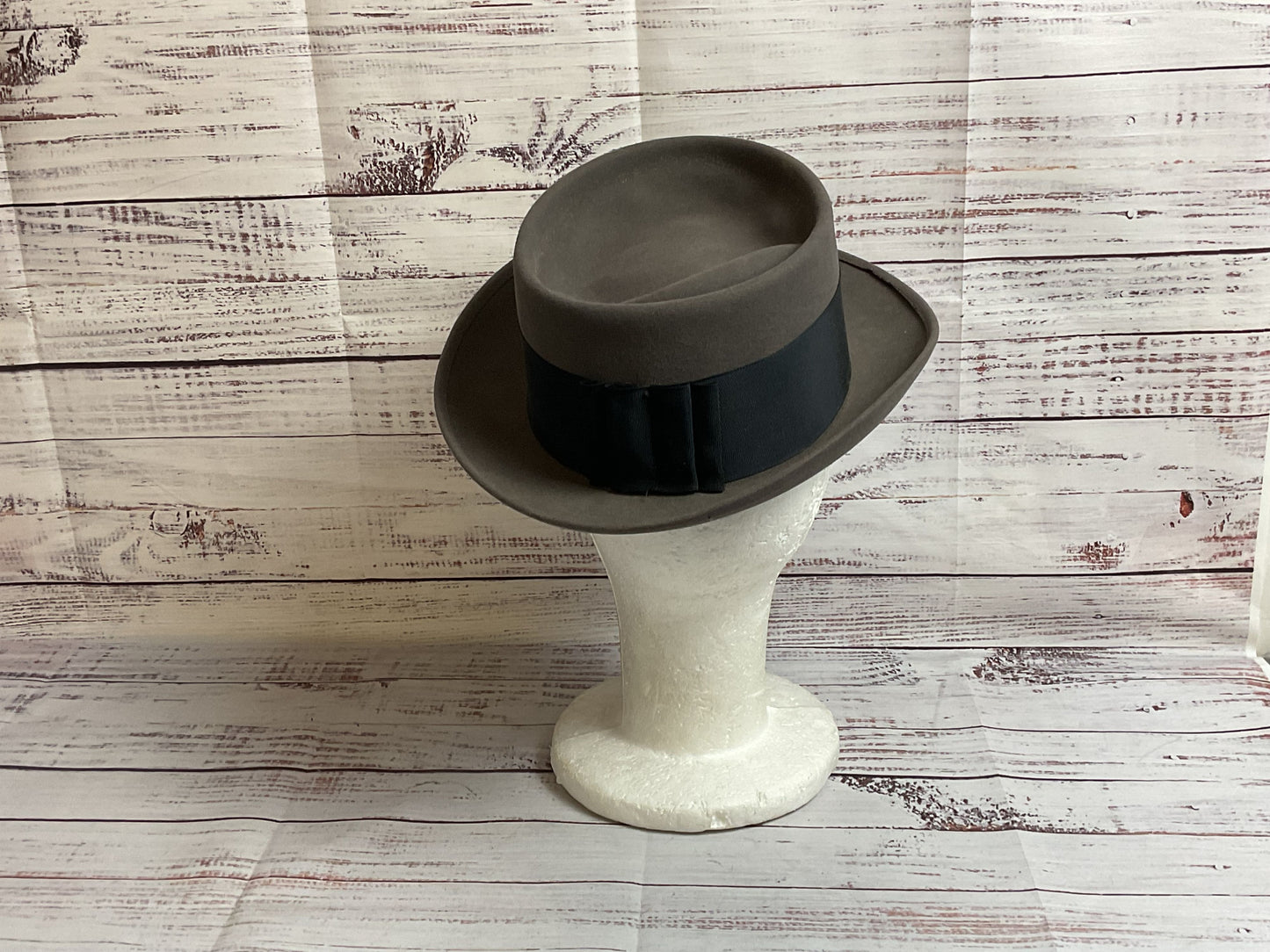 Dobbs Fifth Avenue Gray Pork Pie Fedora Hat - Size 6 5/8