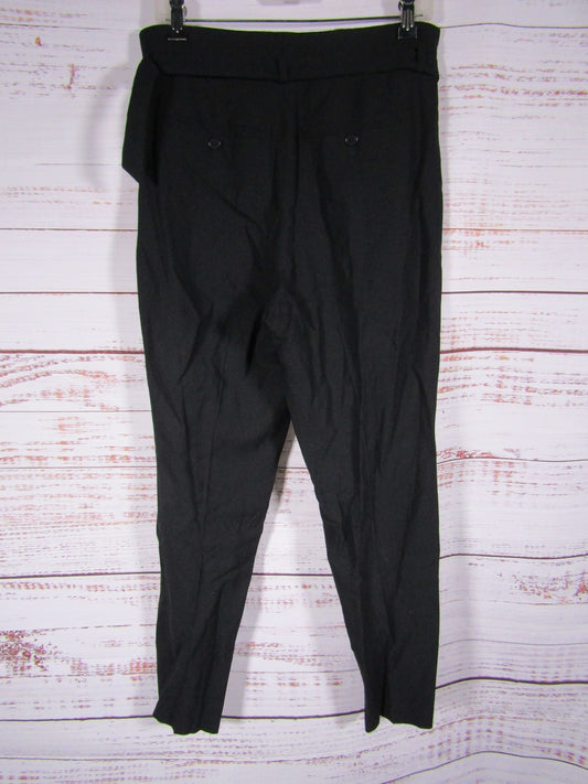 IRO Margate Women's Black Wool Blend High Waisted Belted Trousers Size 40