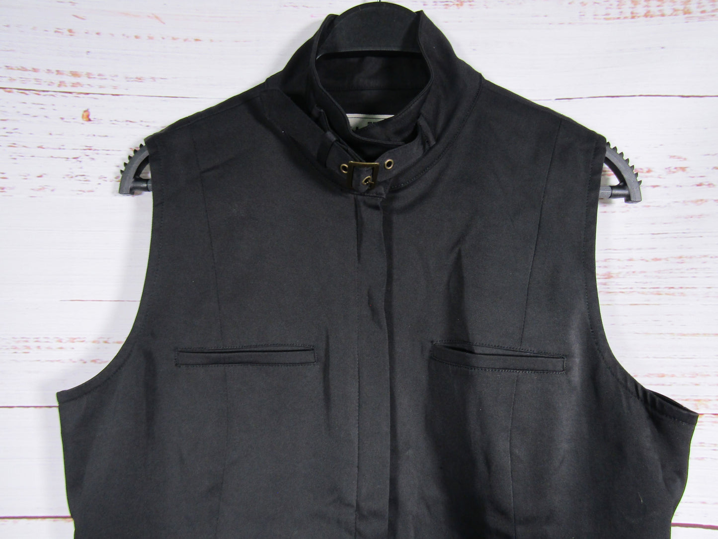 Vintage Electre Women's Black Utility Cargo Vest Size 42