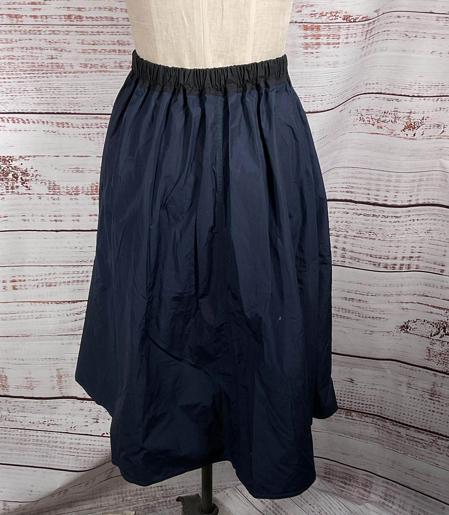 Sofie D'Hoore Cotton Elastic Waist Midi Skirt Navy Blue 34