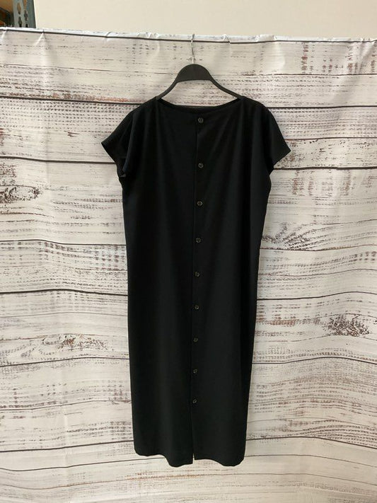 Vintage Cacharel Black Button Down Short Sleeve Dress Size 6 US 38 EU France