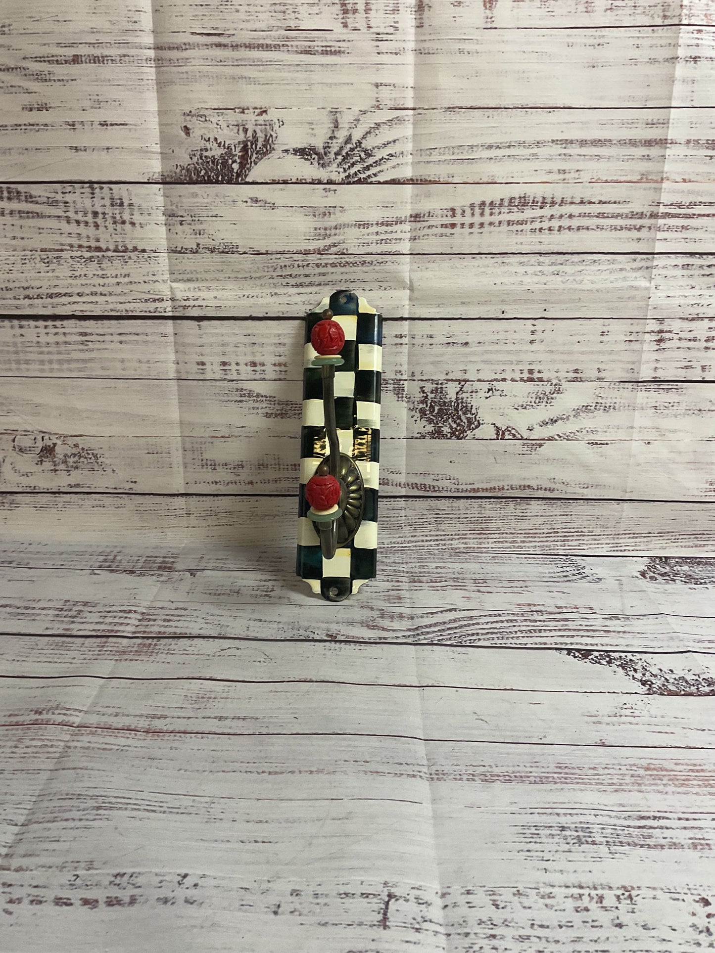 Mackenzie Childs Courtly Check Single Wall Hook