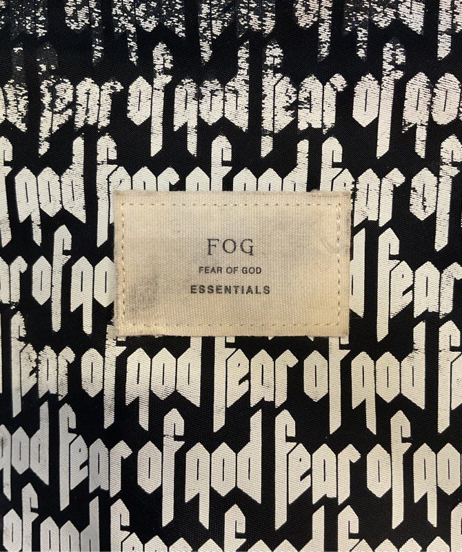 Rare Essentials Fear Of God Designer Black White Zip Shoulder Straps Backpack