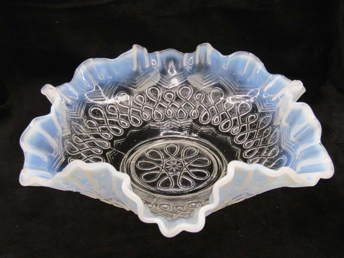 Vintage Jefferson Glass Co. Many Loops Opalescent Glass Bowl