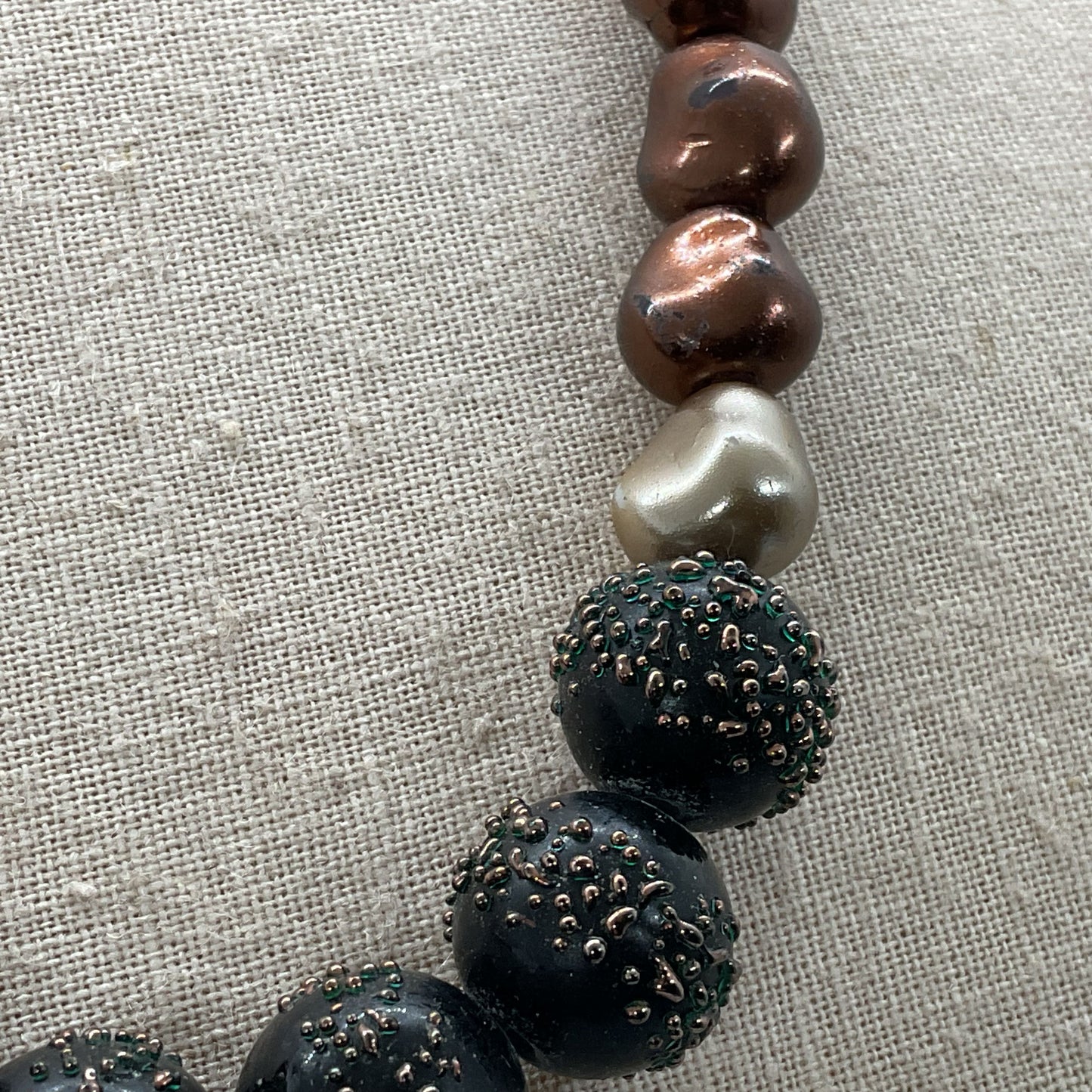 Sterling Silver Clasp Faux Pearl Necklace- 19"