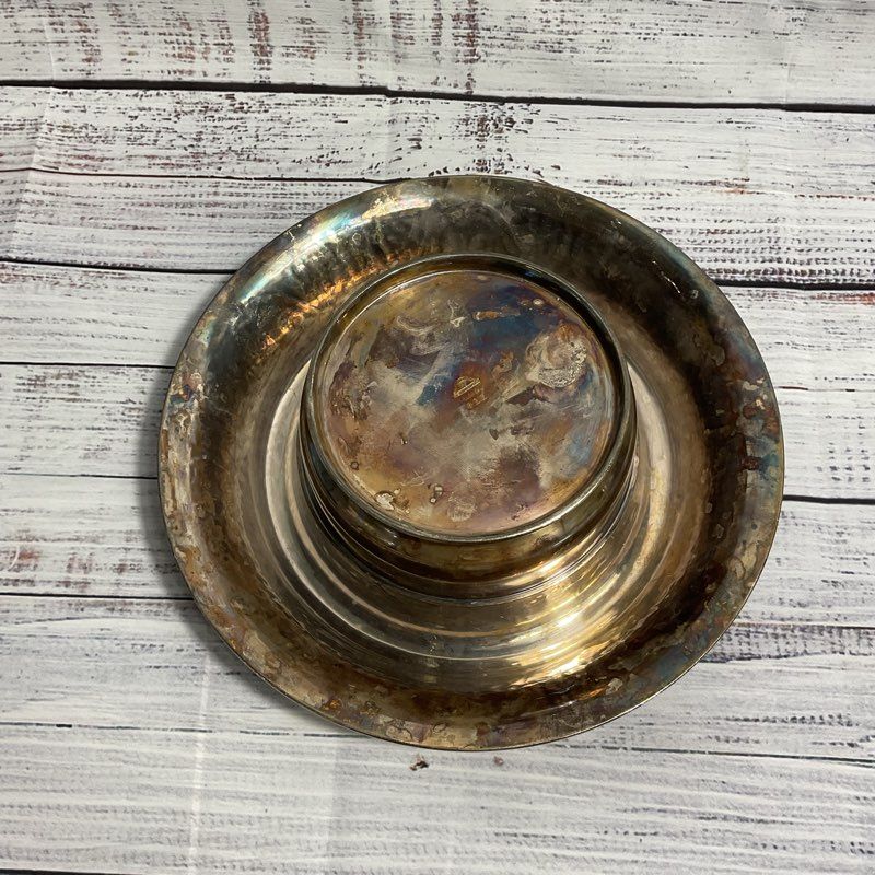 VTG. Wilcox S.P. Co. Silverplate Flower Frog Spiked Planter Tray, Missing Lid