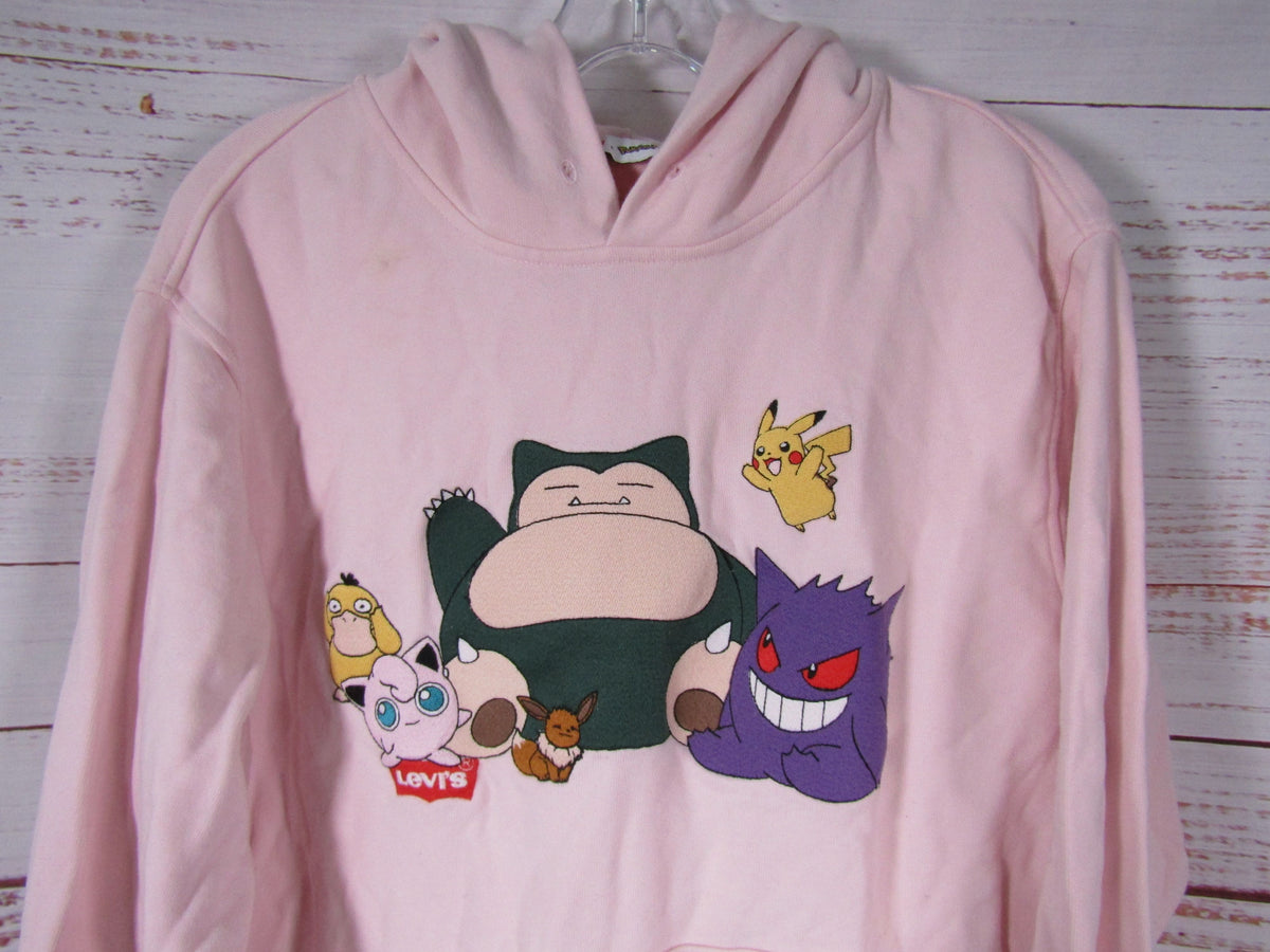 Levi's x Pokémon Women's Pink Pokémon Embroidered Cotton Hoodie Size XS