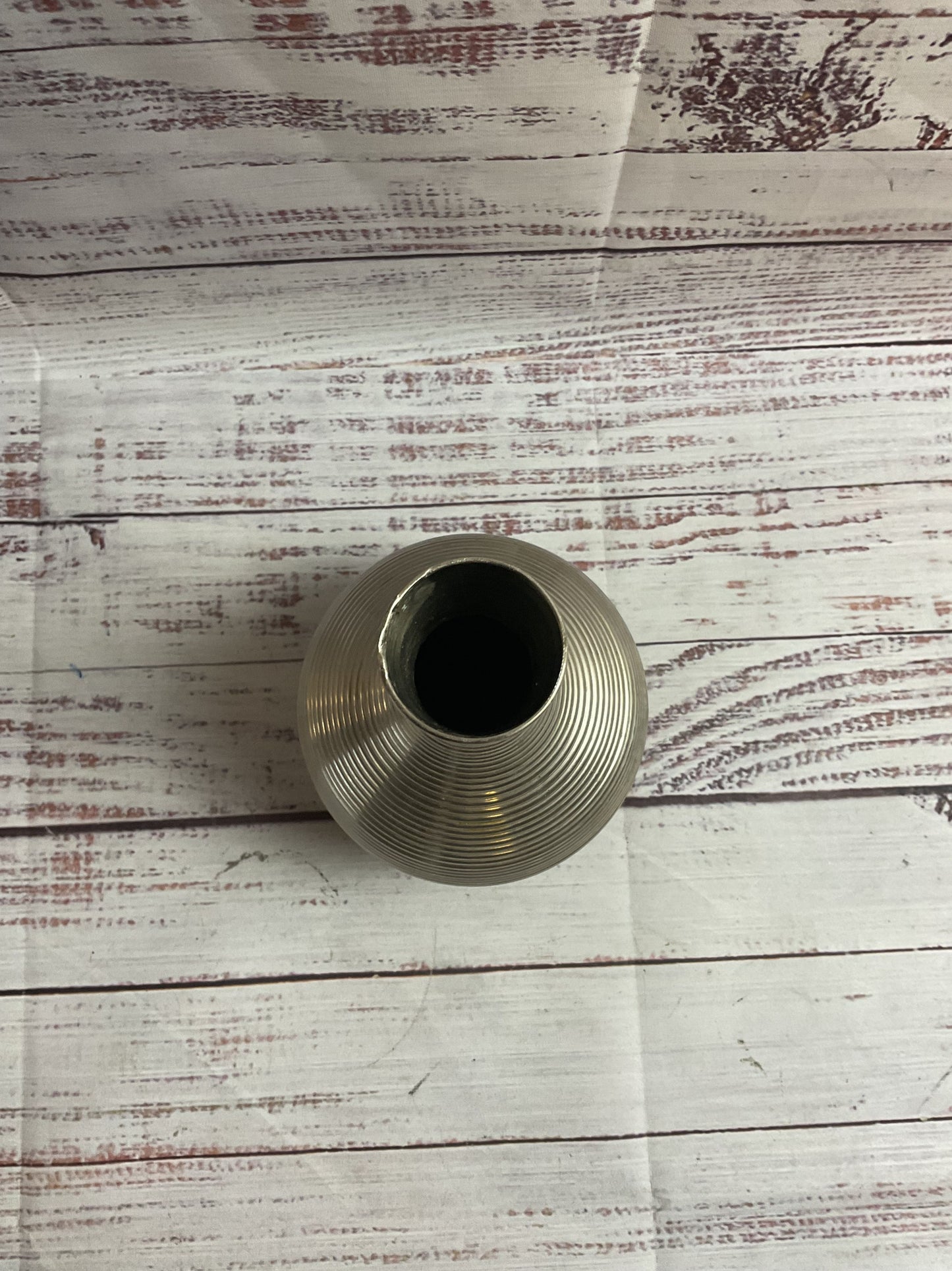 Small Metal Ribbed Vase