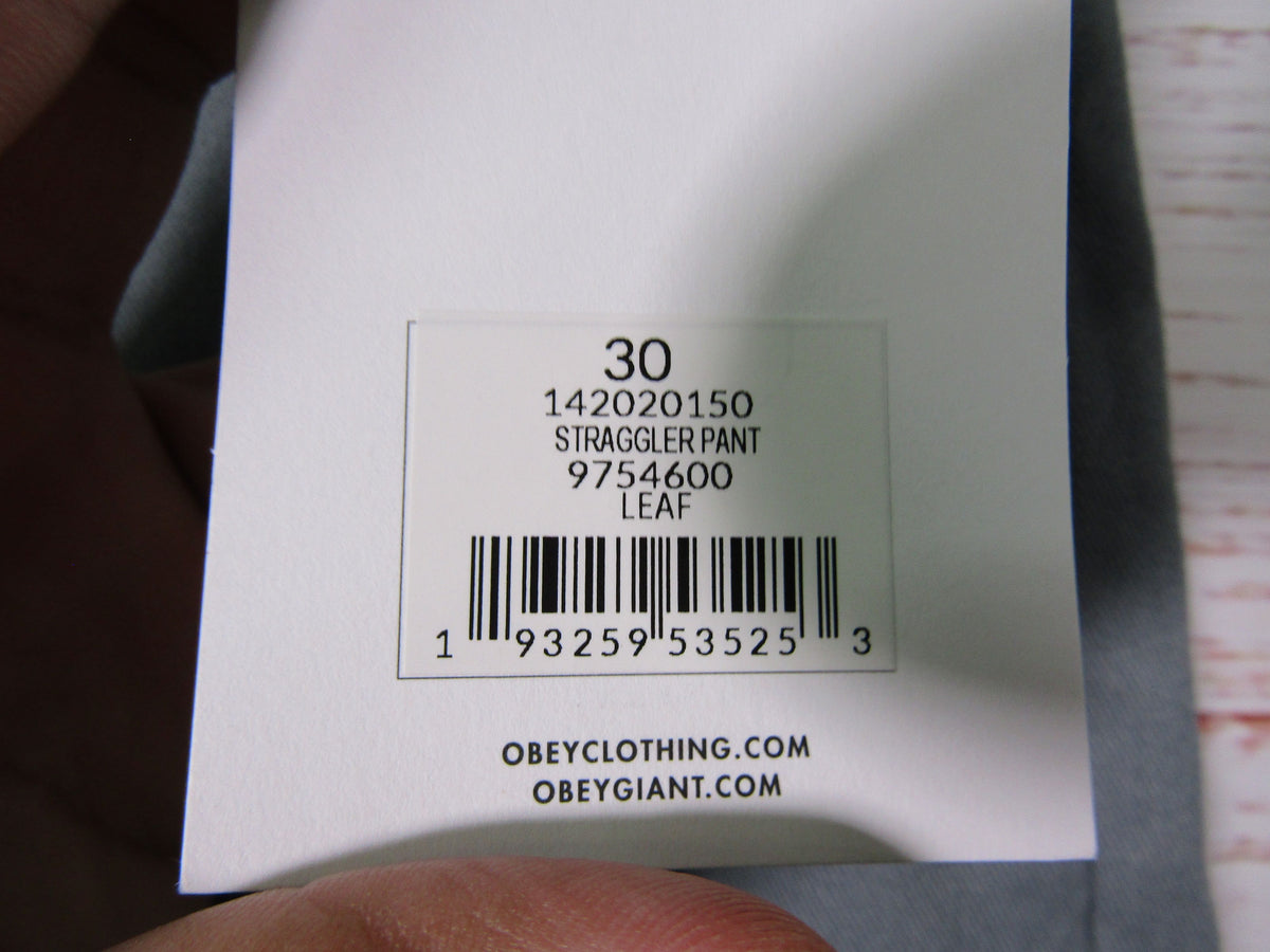 Obey Straggler Men's Leaf Gray Pants Size 30
