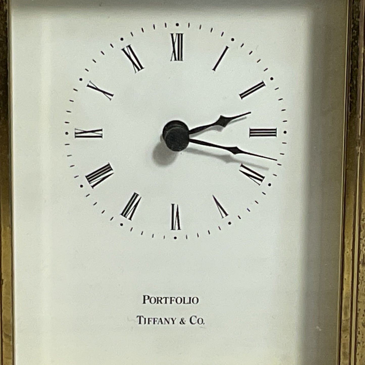 TIFFANY & CO. Portfolio Brass Carriage Mantel Clock (AS-IS / NOT WORKING)