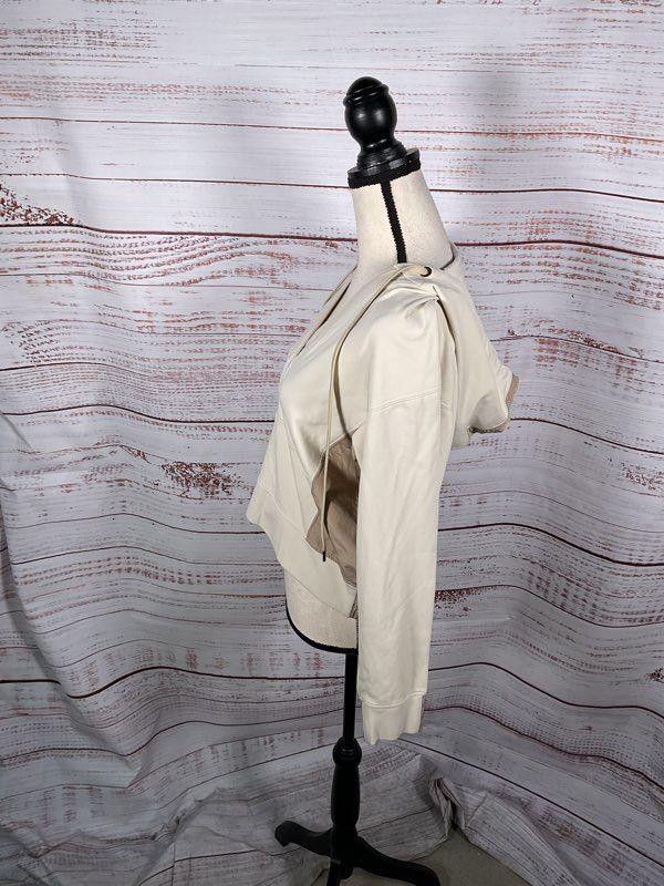 Eleventy Women's Cropped Jacket Hoodie Beige Size Small Made in Italy