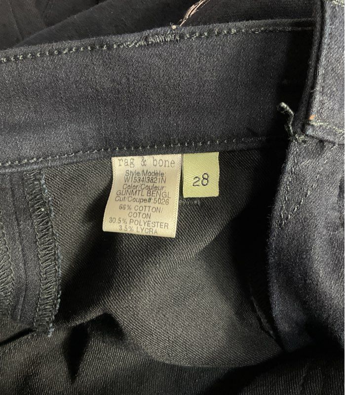 Rag & Bone The Bengal Embroidered Skinny Jeans Dark Blue 28