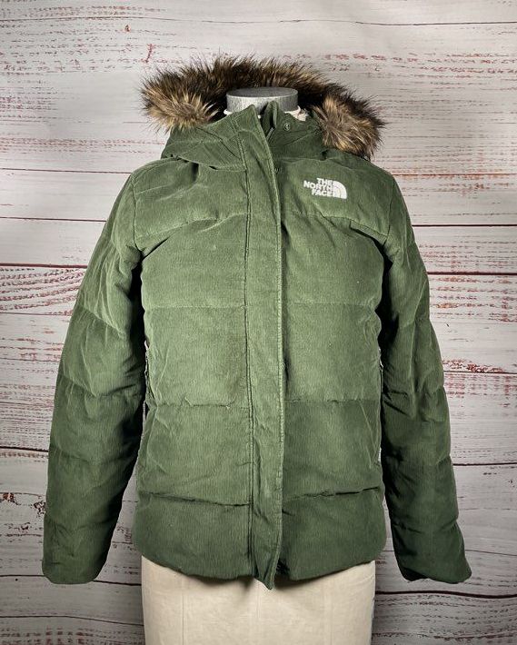 The North Face Girls' Faux Fur Hood Puffer Jacket Green XL