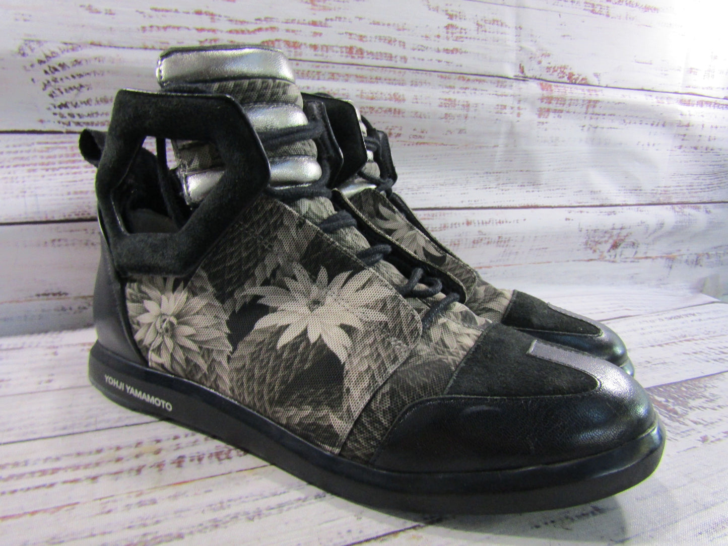 Adidas Y-3 Yohji Yamamoto Women's Floral Print Mid Top Sneakers Size 7