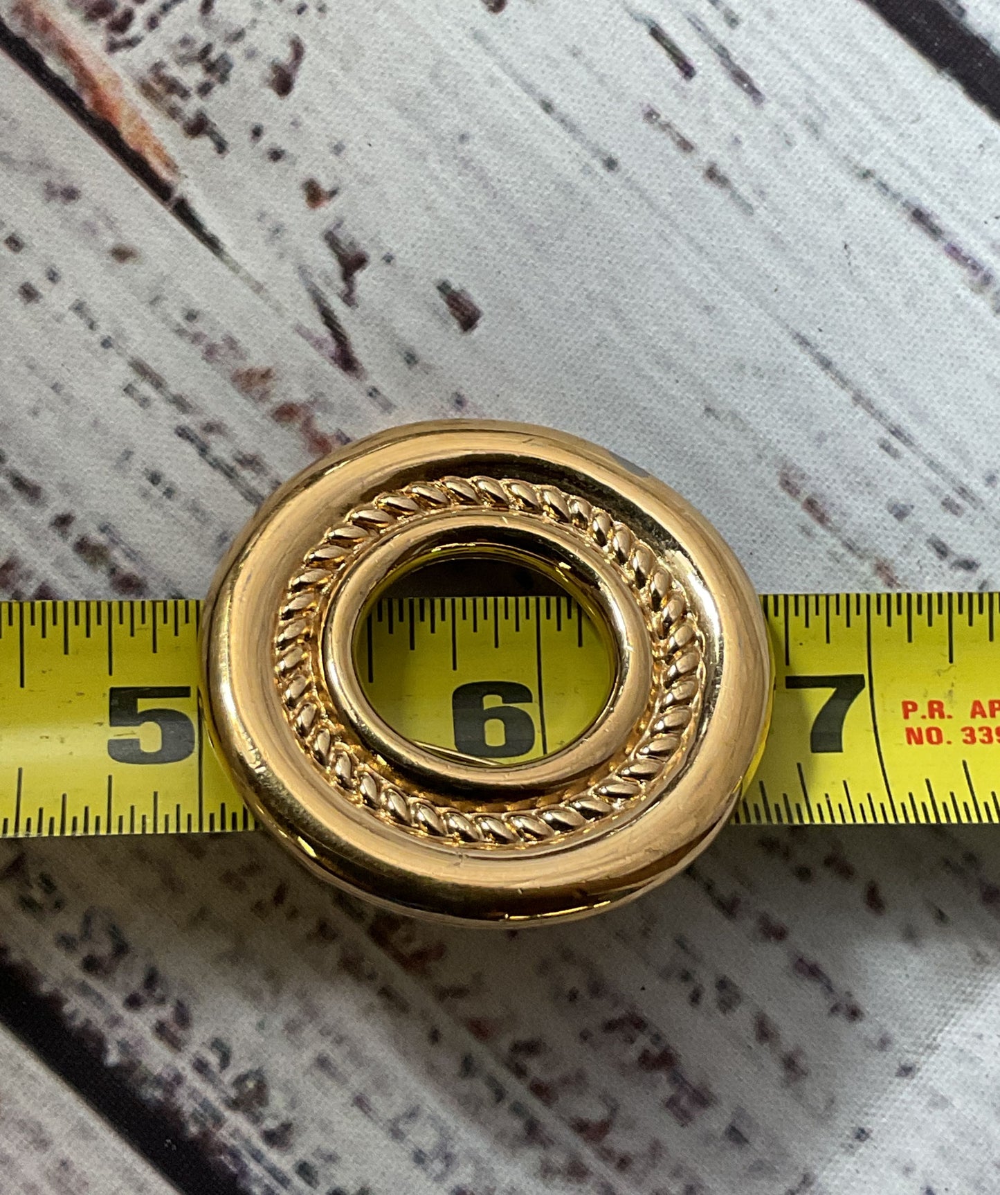 MONET Gold Tone Vintage Round Brooch