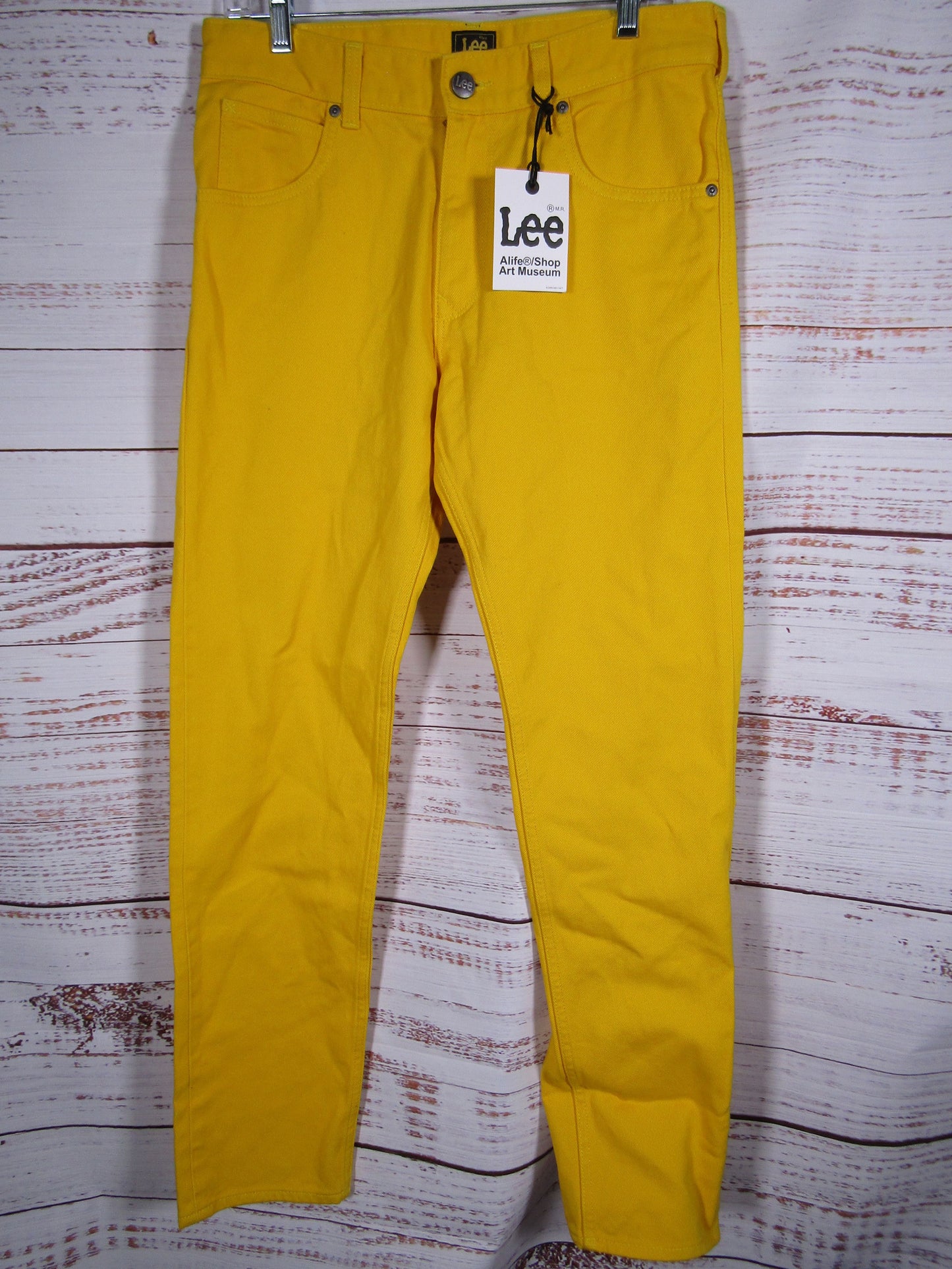 Lee Alife Shop Art Museum Men's Lemon Yellow Denim Jeans Size 30 x 32