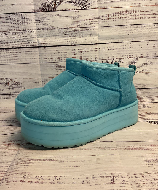 Cute Platform Ankle Skye Blue UGG Boot Slippers, Size Women's 11